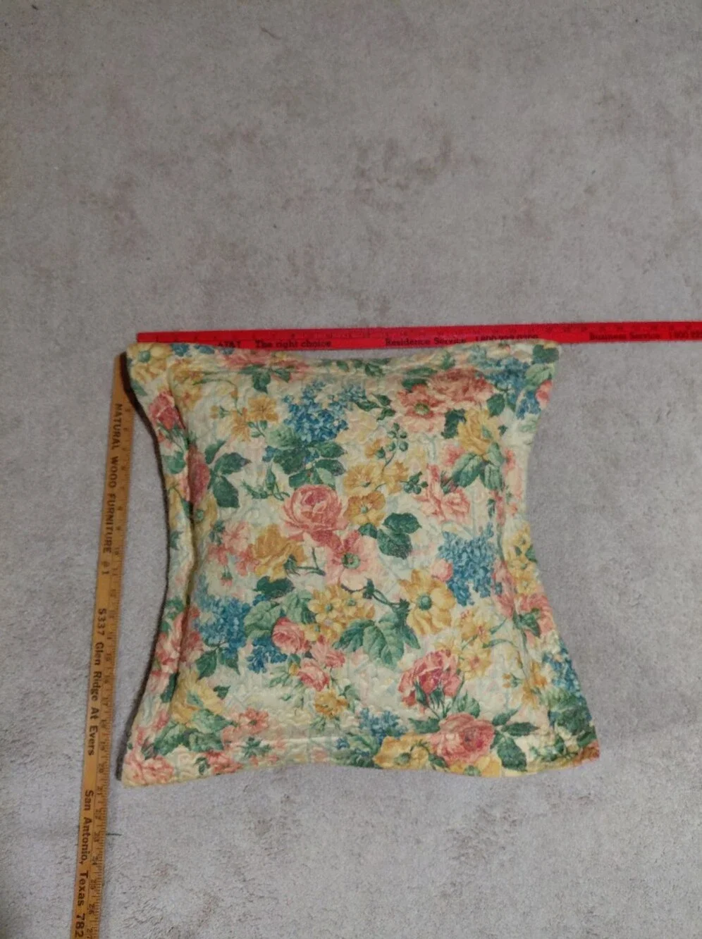Vintage Floral Garden Quilted Accent Pillow in Multi-Color